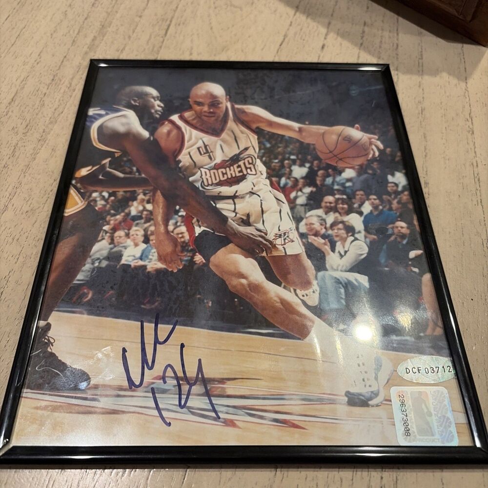 Charles Barkley Signed Autographed 8x10 Houston Rockets Photo With COA